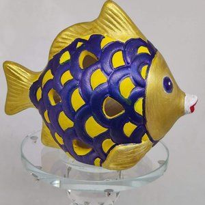 Hand Painted Angel Fish with Signature